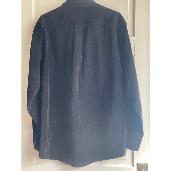 Tasso Elba Men's Size Large Thin Wale Corduroy Black Shirt‎ - Picture 2 of 5